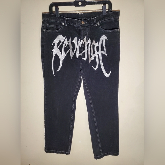 Revenge Embroidered jeans Size Xl - Picture 1 of 9
